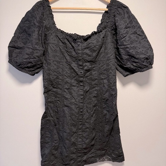 GAP Mini Black Dress Pointelle Medium - Picture 1 of 8